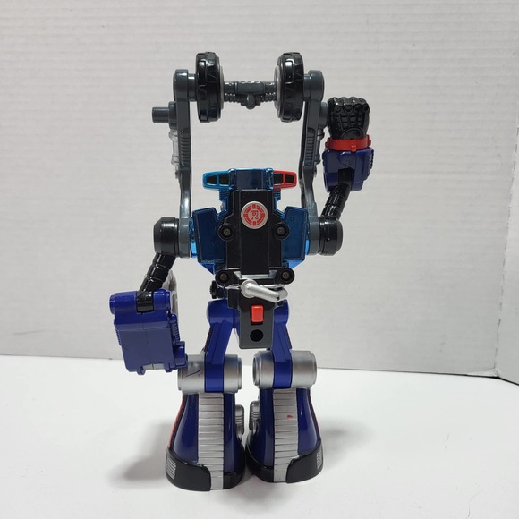 2002 Mattel Rescue Heroes Robo Team Blue Police Cop Clamp Down Action Figure - Picture 4 of 9